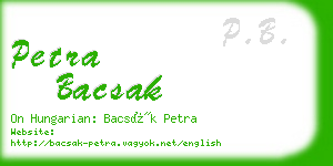 petra bacsak business card